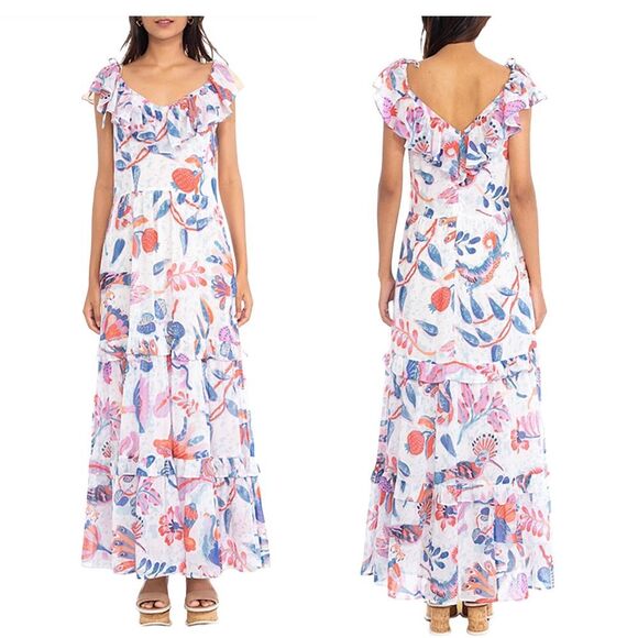 Banjanan NEW Twiggy‎ Maxi Dress in Muse Pool Print 100% Cotton - Size Small